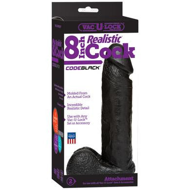 Vac-u-lock Codeblack 8 Inch  Realistic Cock