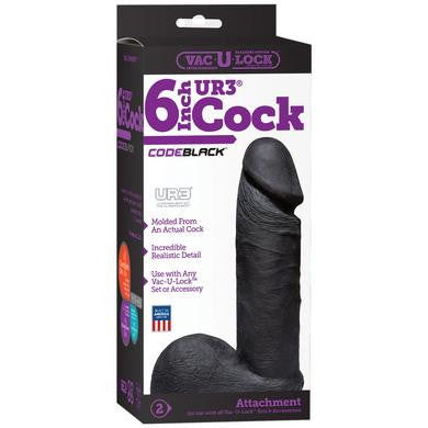 Vac-u-lock Codeblack 6 Inch  Ur3 Cock