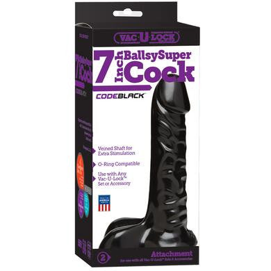 Vac-u-lock Codeblack 7 Inch  Ballsy Super Cock