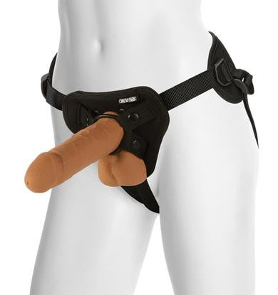 The Realistic 6-Inch Cock With Supreme Harness - Brown