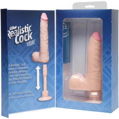 The Realistic Cock - Ur3 Slim  Vibrating - 7-inch - White