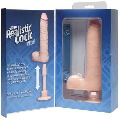 The Realistic Cock - Ur3 Slim  Vibrating - 9-inch - White