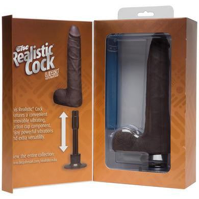 The Realistic Cock - Ur3 Slim  Vibrating - 9-inch - Black