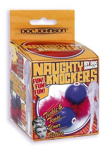 Naughty Knockers - Purple with  Pink Fuzz