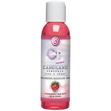 Candiland Sensuals Warming  Massage Gel - Strawberry Bon  Bon - 4 Oz.