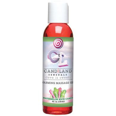 Candiland Sensuals Warming  Massage Gel - Watermelon  Rock Hard Candy - 4 Oz.