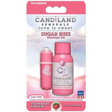 Candiland Sensuals - Sugar Buzz Massage Set - Strawberry Bon Bon