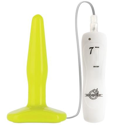 Glo Butt Plug Slim Vibrating - Yellow