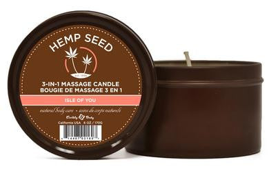 3 in 1 Isle of You Candle with Hemp - 6 Oz.