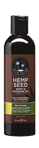 Nag Champa  Hemp Seed Body And Massage Oil - 8 oz.