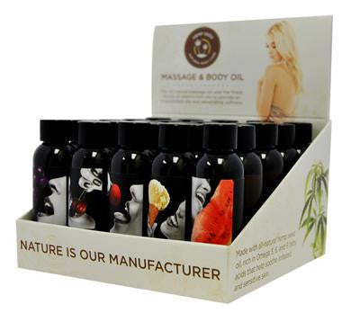 Edible Massage Oil Assorted - 2 Oz. Display