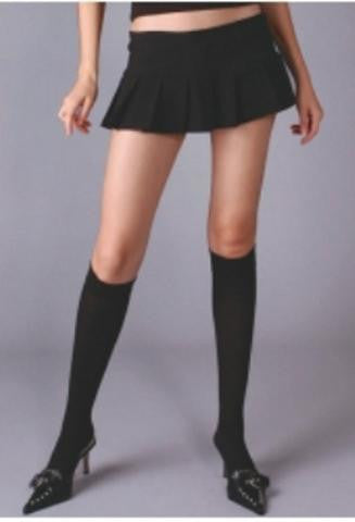 Black Opaque Knee High Stockings