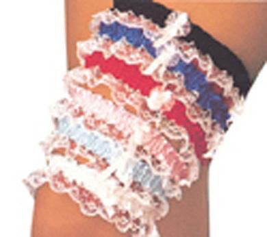 Assorted Colors Lace Leg Garters- Each