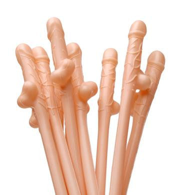 Penis Sipping Straws - Flesh -  10 Pack