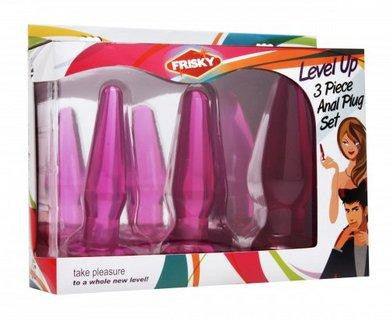 Level Up 3 Piece Anal Plug Set - Purple