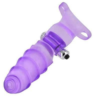 Double Finger Banger Vibrating G-spot Glove - Purple