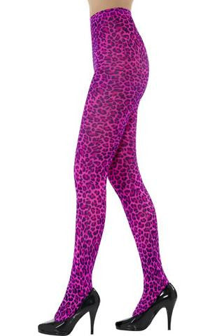 Leopard Print Tights - Pink