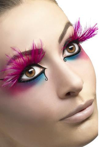 Feather Plume Eyelashes - Pink