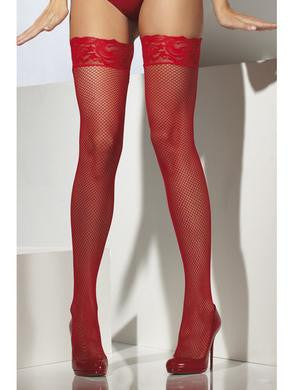 Fishnet Hold-ups - Red