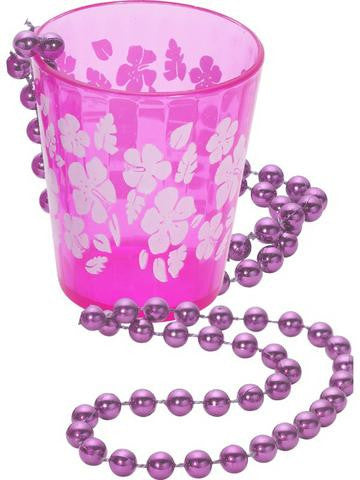 Shot Glass On Beads - Hot Pink