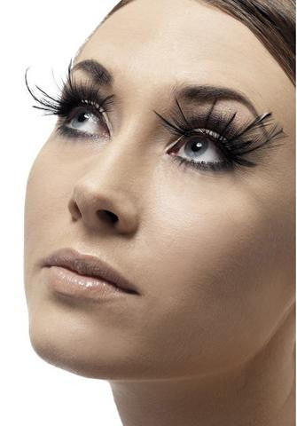 Feather Plume Eyelashes - Black