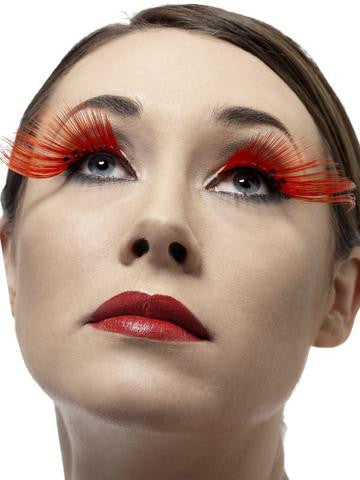 Long Diamante Eyelashes - Red