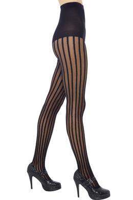 Sheer Striped Tights - Black   Fv-21379