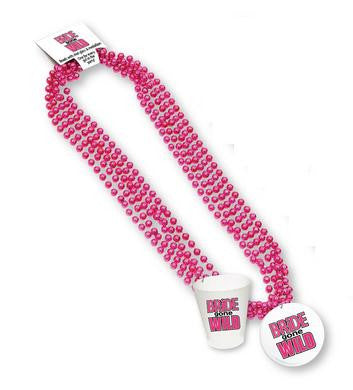 Bride Gone Wild Fun Party Beads with Shot Glass and Medallion