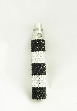 Stone Battery Black and  Silver Rhinestone Sparkle