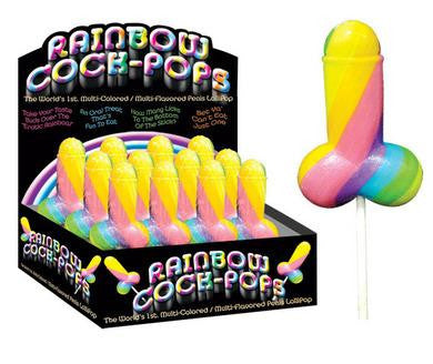 Rainbow Cock Pops - 12 Count Display