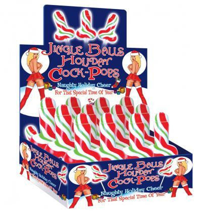 Jingle Bells Holiday Cock Pop - 12 Pieces With Counter Display