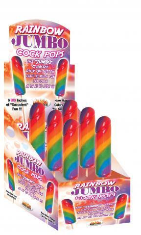 Jumbo Rainbow Cock Pops - 6 Count Display