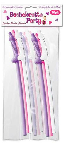 Bachelorette Party Jumbo Flexy Super Percker Straws - 10 Pack