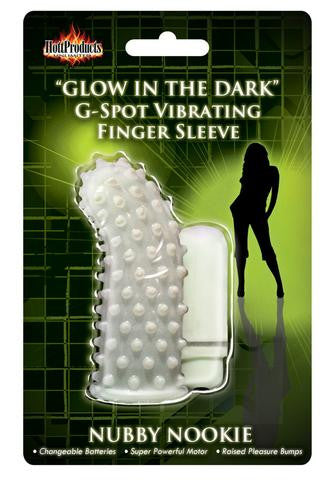 Glow-In-The-Dark Vibrating Nubby Nookie Finger Sleeve