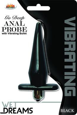 Wet Dreams Go Deep Anal Probe with Vibrating Bullet - Black