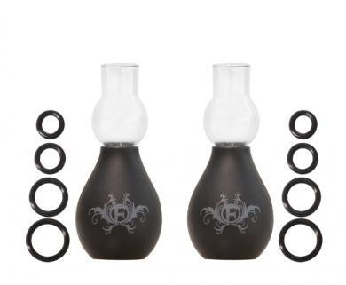 Fashionistas Glass Nipple Suckers - Black