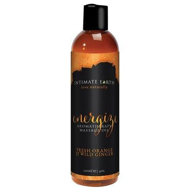 Energize Aromatherapy Massage Oil Fresh Orange &   Wild Ginger - 4 Oz. - 120 Ml