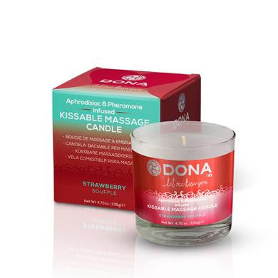 Dona Kissable Massage Candle  - Strawberry Souffle - 4.75 oz.