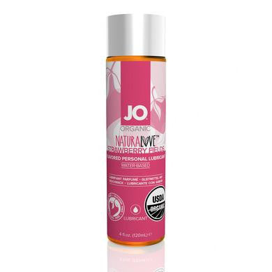 Jo Naturalove Usda Certified  Organic Flavored Lubricant - Strawberry - 4 F. Oz.- 120 Ml