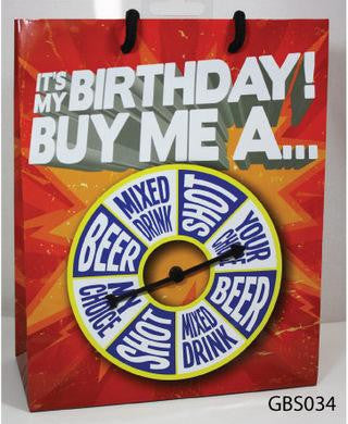 It is My Birthday Buy Me a Shot Spinner Gift Bag