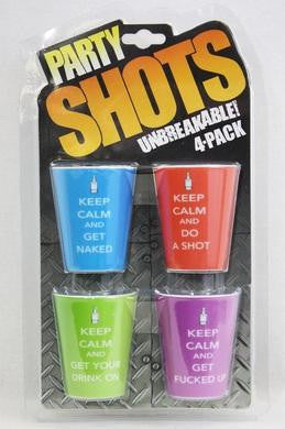 Keep Calm 4 Piece Shot Glass  Set