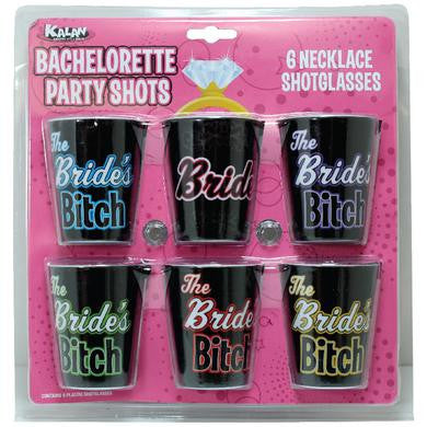 The Brides Bitches 6 Piece Necklace Shot Glass Set