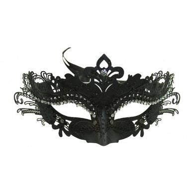 Venetian Glitter Masquerade  Black Mask