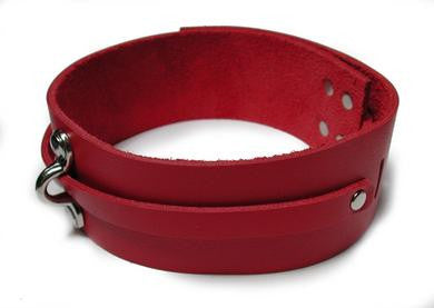 Bondage Basics Leather Collar - Red