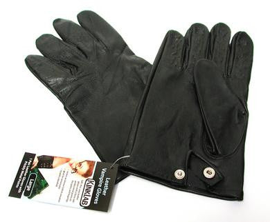 Leather Vampire Gloves With Prickly Metal Points - Large