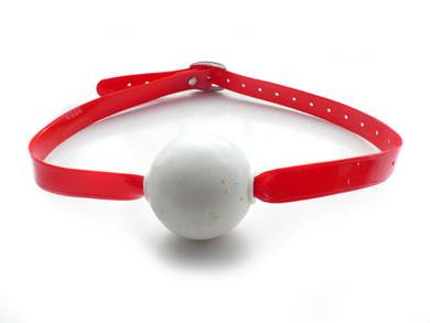 Jawbreaker Ball Gag - Red PVC Strap