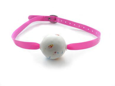 Jawbreaker Ball Gag - Pink PVC Strap