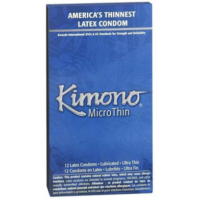 Kimono Micro Thin Ultra Lubricated Condoms - 12 Pack