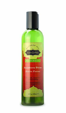 Strawberry Divine Naturals Massage Oil - 8 oz.