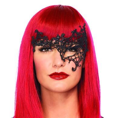 Daring Venetian Applique Eye  Mask - Black